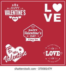 Set of Valentine's Day labels.