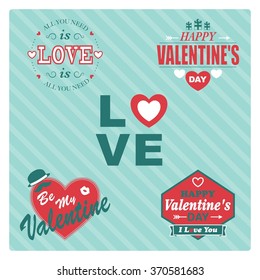 Set of Valentine's Day labels.