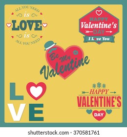 Set of Valentine's Day labels.
