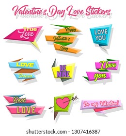 Set of Valentine's Day Love Stickers