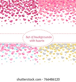 Set Valentine's Day model. Endless pink backgrounds with hearts.