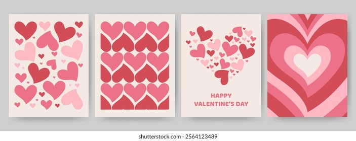 Set of valentine's day modern geometric design for banner, card, cover, poster, advertising, wallpaper.