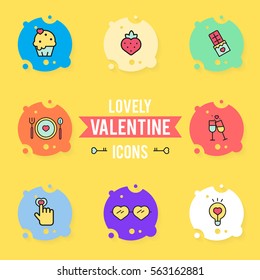 Set of valentine's day objects and icon