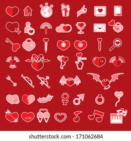 Set valentine's day objects, Love icon 