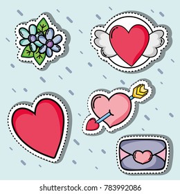 set valentines day patches design