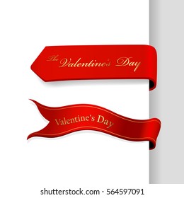 Set of Valentine's Day ribbons.