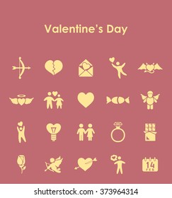 Set of Valentine's Day simple icons