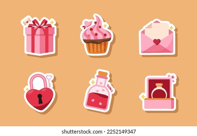 Set of Valentines Day Sticker