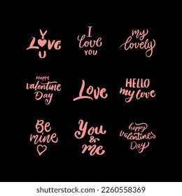 Set of valentines day sticker 