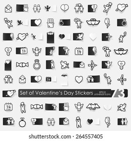 Set of Valentine's Day stickers