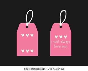 Set Valentine's day tag. wedding favors, birthday present label vector designs. Romantic gift tag templates