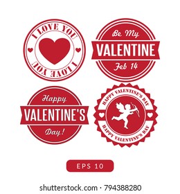 Set of Valentine's day vector icon, emblems for greeting cards and banners.