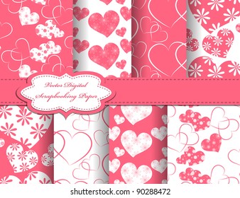 juego de papel vectorial del día de San Valentín para el libro de recortes