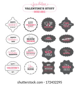 Set of Valentines day vintage labels