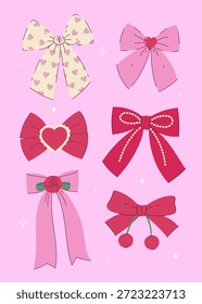 Un conjunto de arcos temáticos del Día de San Valentín. Gráficos de Vector.