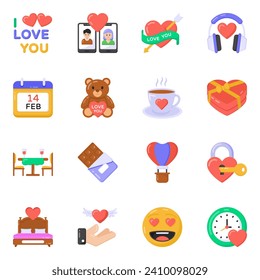 Set of Valentine's Flat Icons
