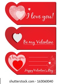 set of Valentines greeting cards