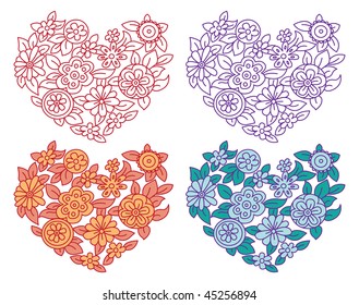 Set of valentine's hearts