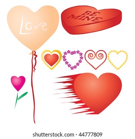 Set of valentines hearts, part 3, vector additional