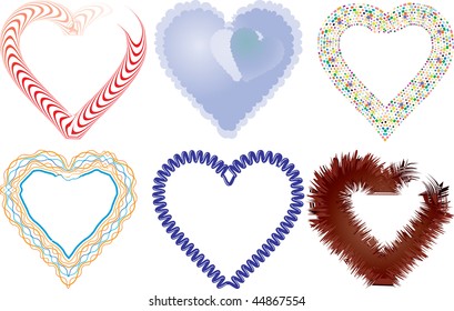 Set of valentine`s hearts, part 5, vector illustration