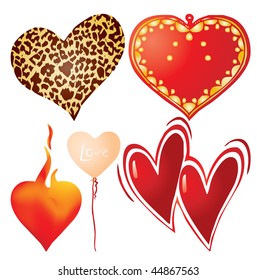 Set of valentine`s hearts, part 9, vector illustration