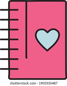 
Set of Valentines icons outline colorful