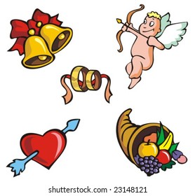 Set of Valentine's pictures, vector illustration