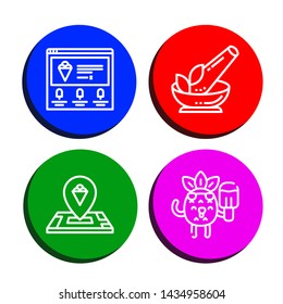 Set of vanilla icons such as Ice cream, Herb, Popsicle , vanilla