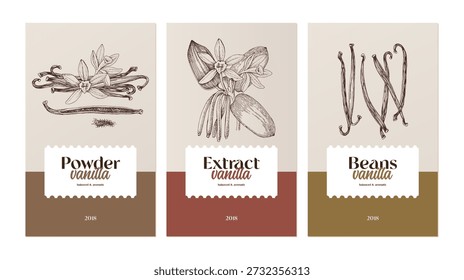 Set of vanilla vector labels
