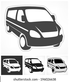 Set of vans on white, design element, vector illustration