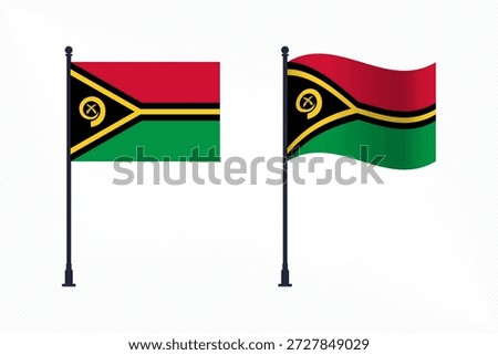 Set of Vanuatu Flags Isolated for Independence Day Celebration