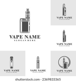 Set of Vape logo design concept vector. Vaping illustration design