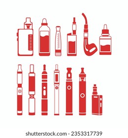 set of vape logo vector icon