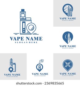 Set of Vape with Point logo design concept vector. Vaping illustration design