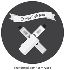 Set of vape shop with e-cigarettes, vapor liquid. Flat vector style.