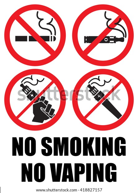 set vaping icons no smoking
sign
