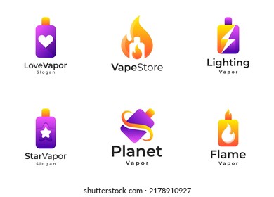Establecer el logotipo coloreado del degradado Vapor