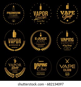 Set of Vapor Shop badges