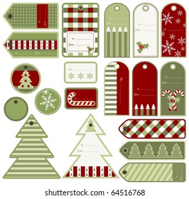 Set of variable Christmas tags, vector