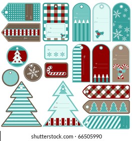 Set of variable Christmas tags, vector