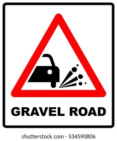 Set of variants a Blowout of gravel - road sign isolated on white background. Group of as fish-eye, simple and grunge icons for your design. Vector illustration.