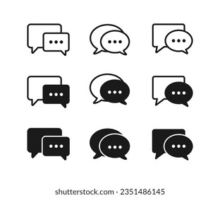 Set of variation chat talk symbol icon vector.