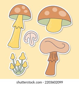 Set of variation mushroom illustration clipart