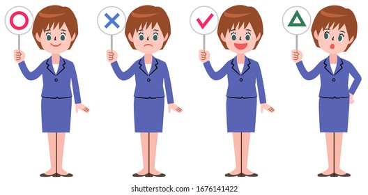 Set of variations of the answering businesswoman