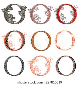Set of variations fishnet (lace) capital letter O.
