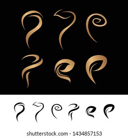 Set of variations floral logo symbol of letter P design. Floral logo symbol design