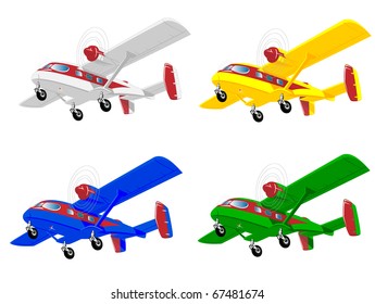 set of varicolored aircraft