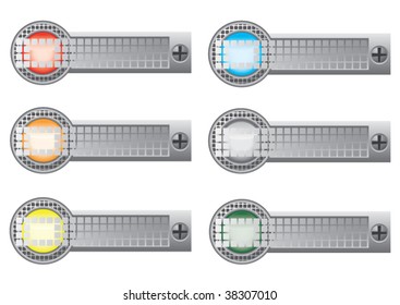 Set of the varicolored buttons.
