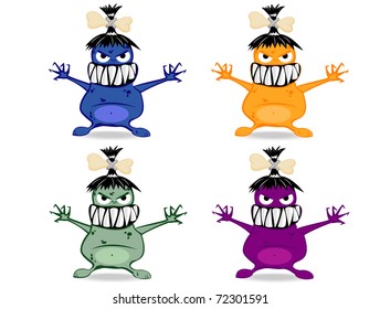 set of varicolored funny monsters.vector 10