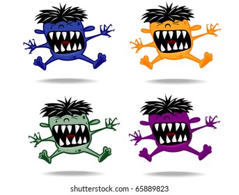 set of varicolored funny monsters.vector 11